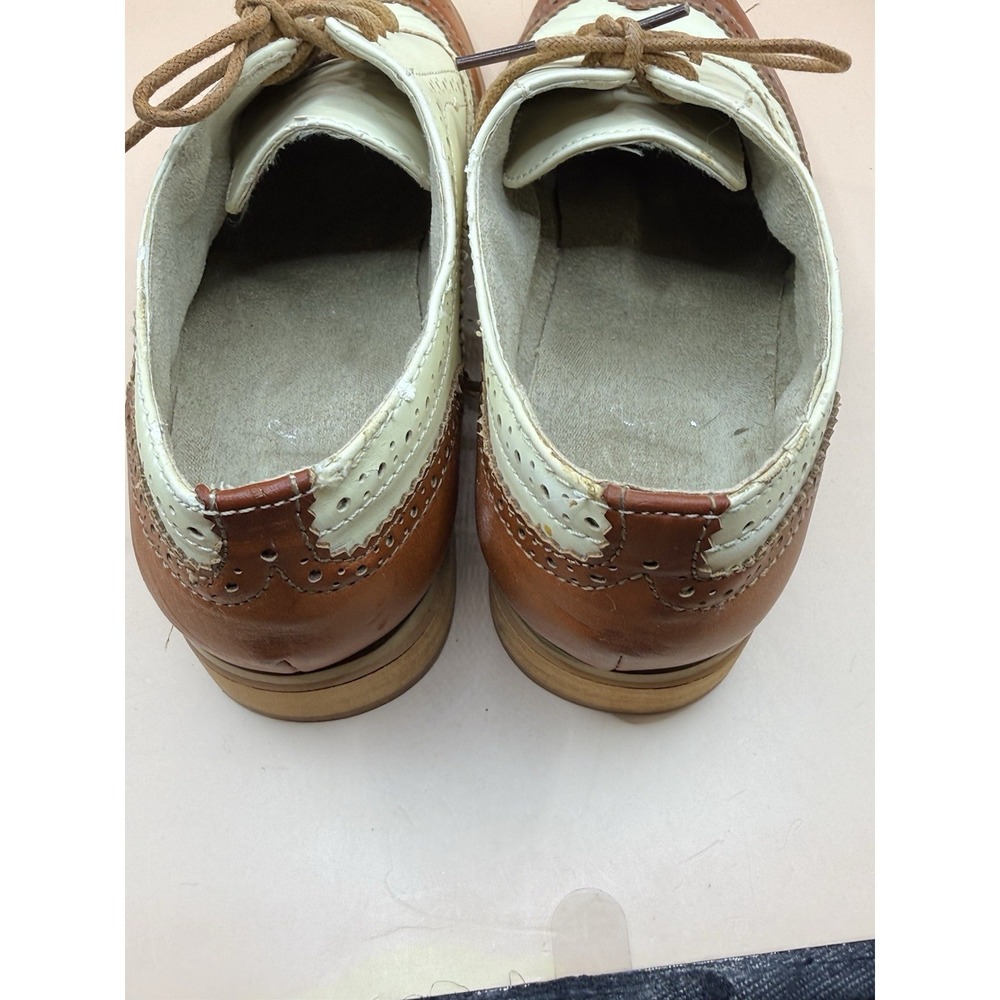 Wanted Babe Womens Size 7.5 Tan Natural Bron Oxford Wingtip Shoes - Picture 9 of 9